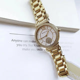 Buy Shop Michael Kors Abbey Three-Hand Analog White Dial Gold Steel Strap Watch for Women - MK4615 USA Online