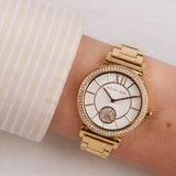Buy Shop Michael Kors Abbey Three-Hand Analog White Dial Gold Steel Strap Watch for Women - MK4615 USA Online