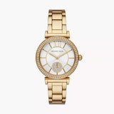 Buy Shop Michael Kors Abbey Three-Hand Analog White Dial Gold Steel Strap Watch for Women - MK4615 USA Online