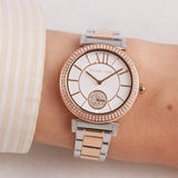 Buy Shop Michael Kors Abbey Three-Hand White Dial Two Tone Steel Strap Watch for Women - MK4616 USA Online