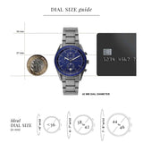 Buy Shop Michael Kors Accelerator Chronograph Blue Dial Grey Steel Strap Watch For Men - MK9111 USA Online