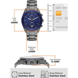 Buy Shop Michael Kors Accelerator Chronograph Blue Dial Grey Steel Strap Watch For Men - MK9111 USA Online