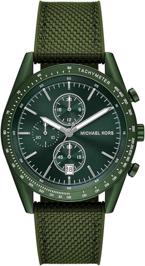 Buy Shop Michael Kors Accelerator Chronograph Green Dial Green Nylon Strap Watch for Men - MK9144 USA Online