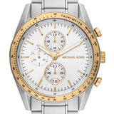 Buy Shop Michael Kors Accelerator Chronograph White Dial Silver Steel Strap Watch For Men - MK9112 USA Online