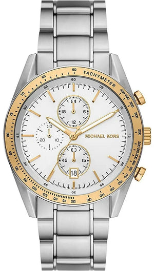 Buy Shop Michael Kors Accelerator Chronograph White Dial Silver Steel Strap Watch For Men - MK9112 USA Online