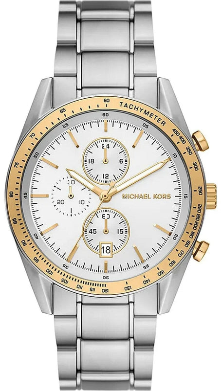 Buy Shop Michael Kors Accelerator Chronograph White Dial Silver Steel Strap Watch For Men - MK9112 USA Online