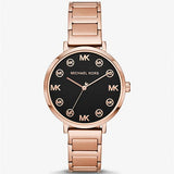 Buy Shop Michael Kors Addyson Quartz Black Dial Gold Steel Strap Watch for Women - MK7416 USA Online