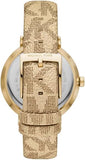 Buy Shop Michael Kors Addyson Quartz Gold Dial Gold Leather Strap Watch for Women - MK2952 USA Online