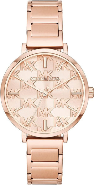 Buy Shop Michael Kors Addyson Quartz Rose Gold Dial Rose Gold Steel Strap Watch for Women - MK4713 USA Online