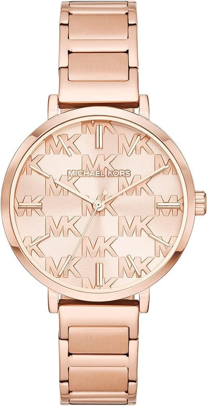 Buy Shop Michael Kors Addyson Quartz Rose Gold Dial Rose Gold Steel Strap Watch for Women - MK4713 USA Online