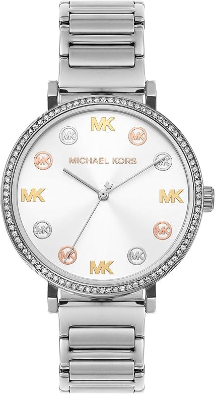 Buy Shop Michael Kors Addyson Quartz Silver Dial Silver Steel Strap Watch for Women - MK7417 USA Online