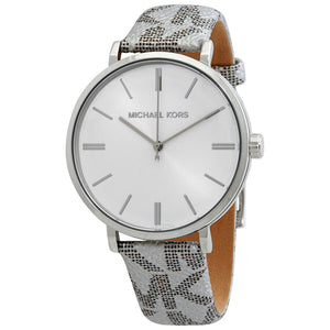 Buy Shop Michael Kors Addyson Quartz White Dial Gray Leather Strap Watch for Women - MK2951 USA Online