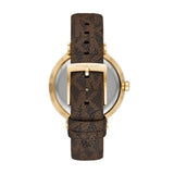 Buy Shop Michael Kors Addyson Three-Hand Silver Dial Brown Leather Strap Watch for Women - MK2945 USA Online