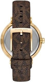Buy Shop Michael Kors Addyson Three-Hand Silver Dial Brown Leather Strap Watch for Women - MK2945 USA Online