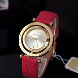 Buy Shop Michael Kors Averi Gold Dial Pink Leather Strap Watch for Women - MK2525 USA Online