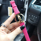 Buy Shop Michael Kors Averi Gold Dial Pink Leather Strap Watch for Women - MK2525 USA Online