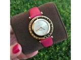 Buy Shop Michael Kors Averi Gold Dial Pink Leather Strap Watch for Women - MK2525 USA Online