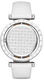 Buy Shop Michael Kors Averi Silver Dial White Leather Strap Watch for Women - MK2524 USA Online