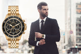 Buy Shop Michael Kors Bayville Chronograph Black Dial Gold Steel Strap Watch For Men - MK8726 USA Online