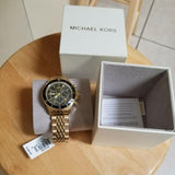 Buy Shop Michael Kors Bayville Chronograph Black Dial Gold Steel Strap Watch For Men - MK8726 USA Online