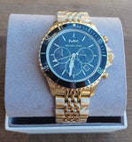 Buy Shop Michael Kors Bayville Chronograph Black Dial Gold Steel Strap Watch For Men - MK8726 USA Online