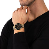 Buy Shop Michael Kors Bayville Chronograph Black Dial Gold Steel Strap Watch For Men - MK8726 USA Online