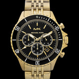 Buy Shop Michael Kors Bayville Chronograph Black Dial Gold Steel Strap Watch For Men - MK8726 USA Online
