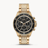Buy Shop Michael Kors Bayville Chronograph Black Dial Gold Steel Strap Watch For Men - MK8726 USA Online