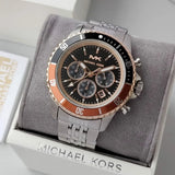 Buy Shop Michael Kors Bayville Chronograph Black Dial Silver Steel Strap Watch For Men - MK8725 USA Online