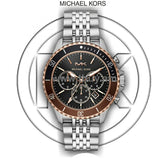 Buy Shop Michael Kors Bayville Chronograph Black Dial Silver Steel Strap Watch For Men - MK8725 USA Online