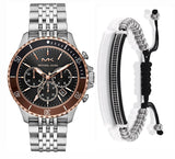 Buy Shop Michael Kors Bayville Chronograph Black Dial Silver Steel Strap Watch For Men - MK8725 USA Online