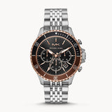 Buy Shop Michael Kors Bayville Chronograph Black Dial Silver Steel Strap Watch For Men - MK8725 USA Online