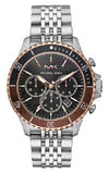 Buy Shop Michael Kors Bayville Chronograph Black Dial Silver Steel Strap Watch For Men - MK8725 USA Online