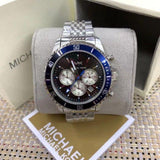 Buy Shop Michael Kors Bayville Chronograph Black Dial Silver Steel Strap Watch For Men - MK8749 USA Online