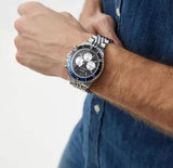 Buy Shop Michael Kors Bayville Chronograph Black Dial Silver Steel Strap Watch For Men - MK8749 USA Online