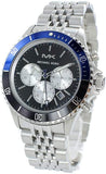 Buy Shop Michael Kors Bayville Chronograph Black Dial Silver Steel Strap Watch For Men - MK8749 USA Online