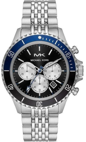Buy Shop Michael Kors Bayville Chronograph Black Dial Silver Steel Strap Watch For Men - MK8749 USA Online