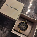 Buy Shop Michael Kors Bayville Chronograph Black Dial Two Tone Steel Strap Watch For Women - MK8872 USA Online