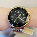 Buy Shop Michael Kors Bayville Chronograph Black Dial Two Tone Steel Strap Watch For Women - MK8872 USA Online