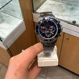 Buy Shop Michael Kors Bayville Chronograph Blue Dial Grey Steel Strap Watch For Men - MK8727 USA Online