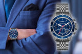 Buy Shop Michael Kors Bayville Chronograph Blue Dial Grey Steel Strap Watch For Men - MK8727 USA Online