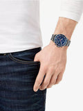 Buy Shop Michael Kors Bayville Chronograph Blue Dial Grey Steel Strap Watch For Men - MK8727 USA Online