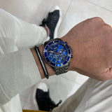Buy Shop Michael Kors Bayville Chronograph Blue Dial Grey Steel Strap Watch For Men - MK8727 USA Online