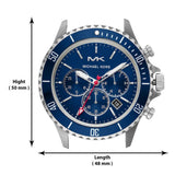 Buy Shop Michael Kors Bayville Chronograph Blue Dial Grey Steel Strap Watch For Men - MK8727 USA Online