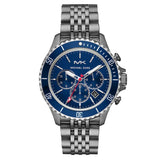 Buy Shop Michael Kors Bayville Chronograph Blue Dial Grey Steel Strap Watch For Men - MK8727 USA Online