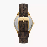 Buy Shop Michael Kors Benning Three Hand Gold Dial Brown Leather Strap Watch For Men - MK8931 USA Online