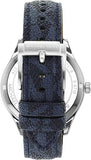 Buy Shop Michael Kors Benning Three Hand Silver Dial Blue Leather Strap Watch For Men - MK8930 USA Online