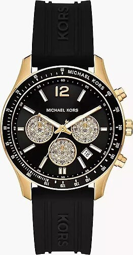 Buy Shop Michael Kors Berkley Chronograph Black Dial Black Rubber Strap Watch for Men - MKO1038 USA Online