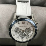 Buy Shop Michael Kors Berkley Chronograph Silver Dial White Rubber Strap Watch For Women - MKO1040 USA Online