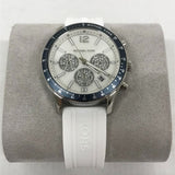 Buy Shop Michael Kors Berkley Chronograph Silver Dial White Rubber Strap Watch For Women - MKO1040 USA Online